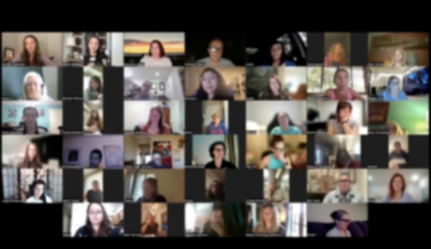 A full Zoom room of women on a weekly live EQuipped Society coaching call